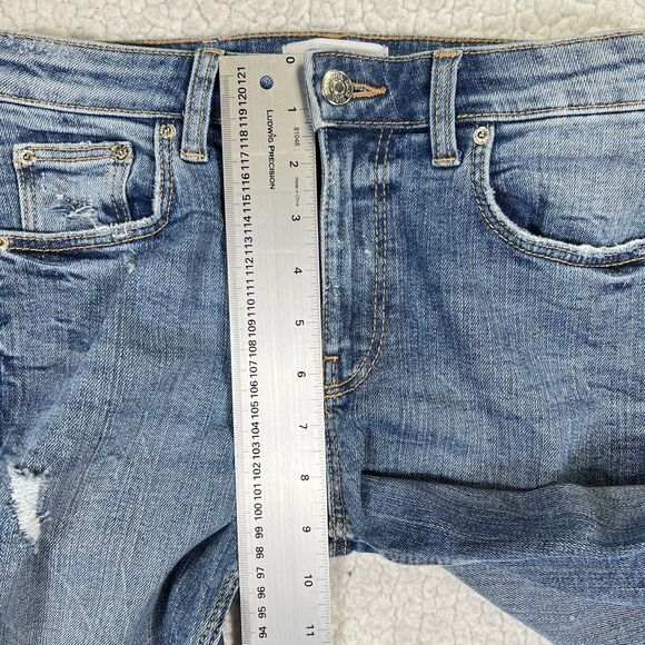 Zara Jeans Women’s Size 2 (Actual 26x28) Blue Skinny Mid Rise Distressed - Picture 9 of 10